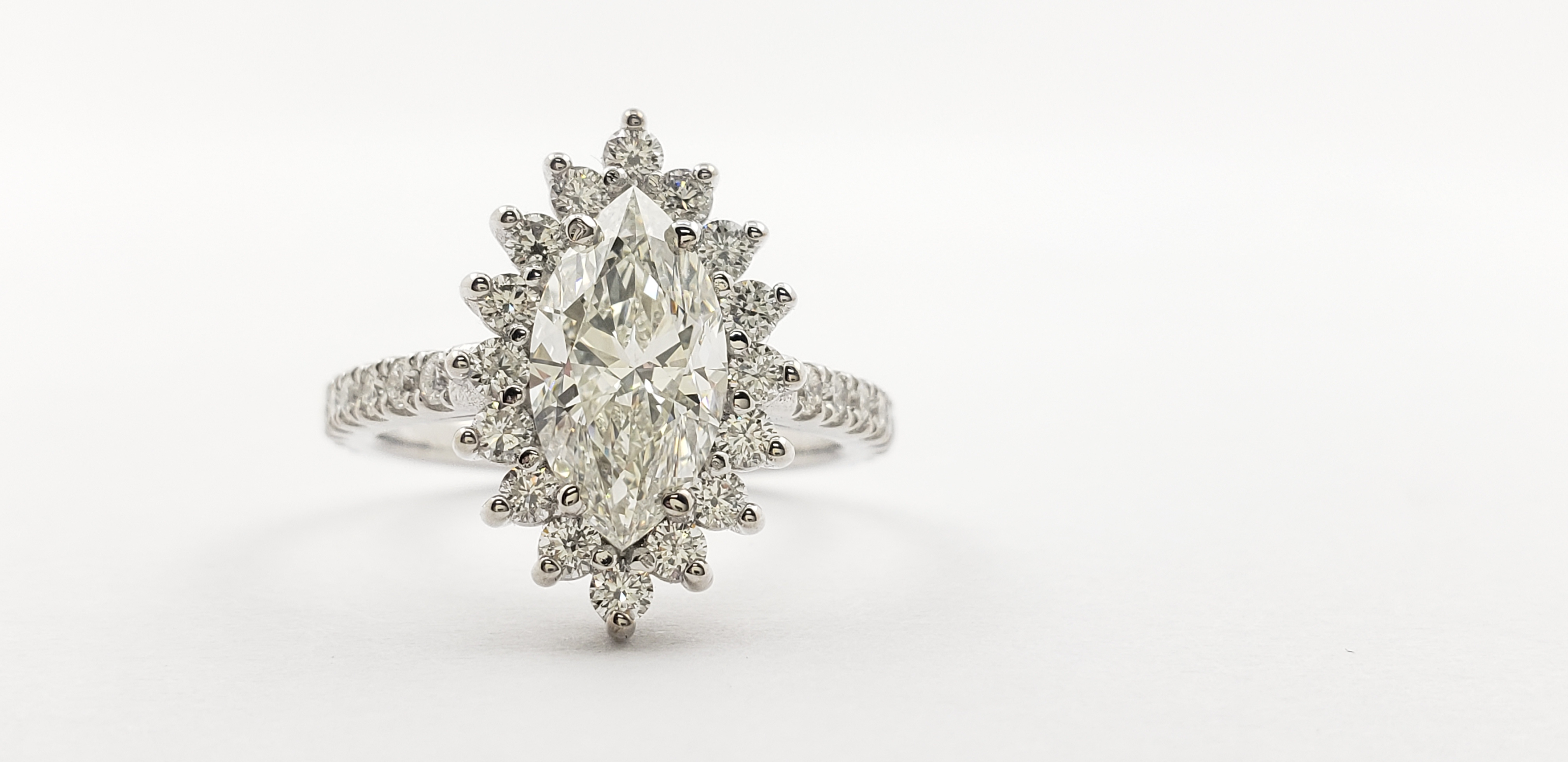 Marquise Shape Diamond Halo Ring